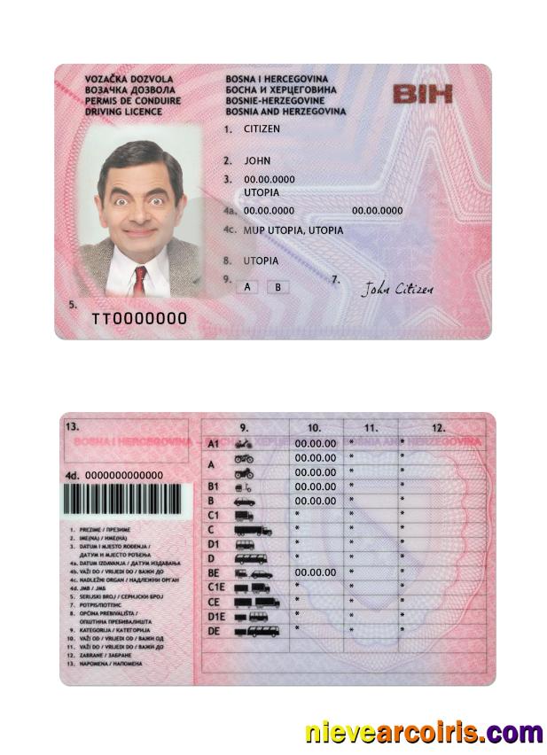 Bosnia and Herzegovina driving license version 2